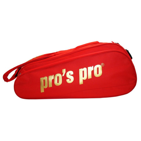 Bedmintonová taška Pros Pro červená - 3 priehradky, na 9 bedmintonových rakiet | Bedminton Shop