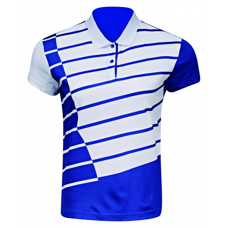 Bedmintonové polo tričko Li-Ning Cross Stripe pánske modré